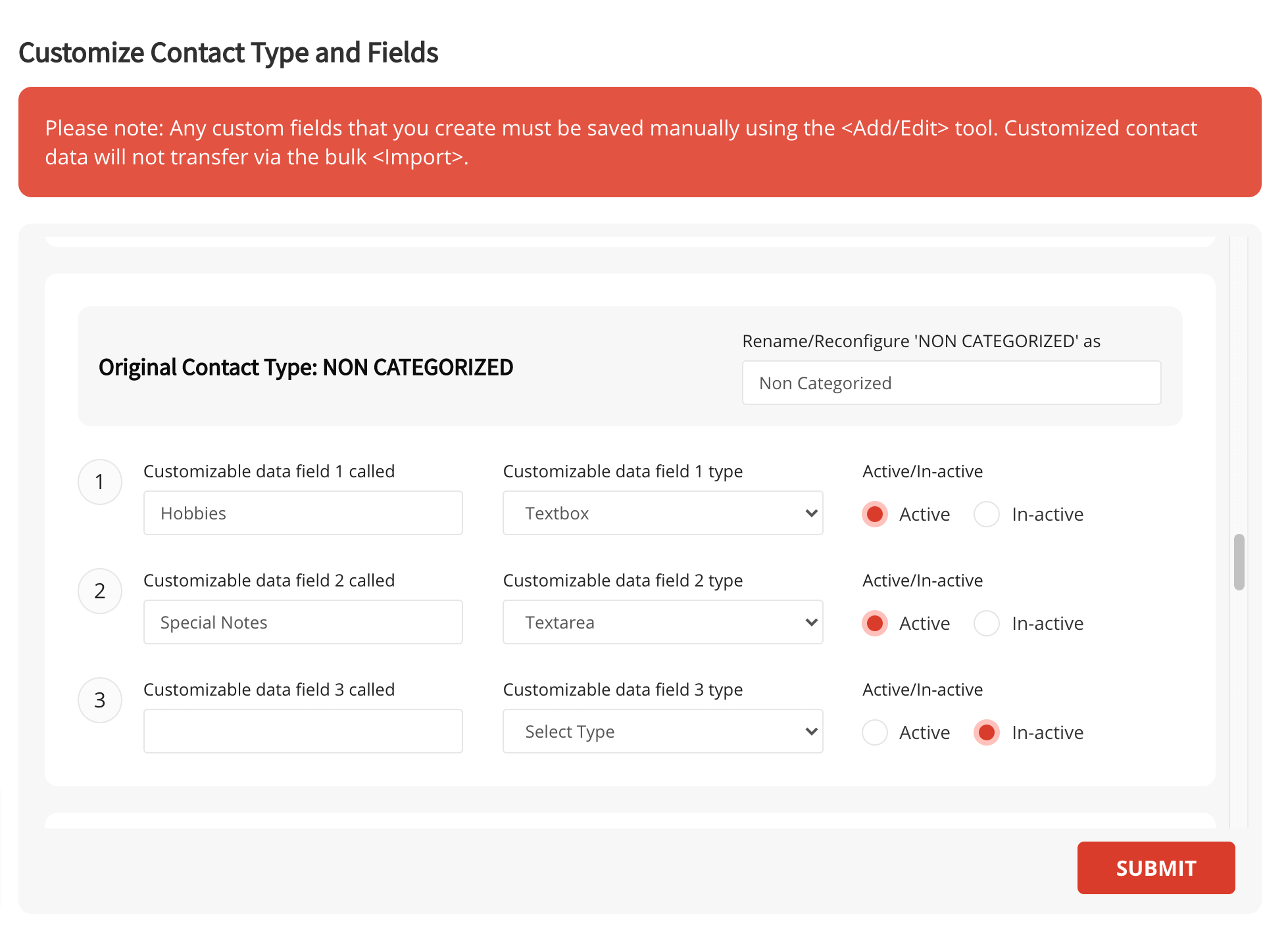 Add custom fields to contact listings